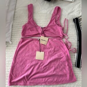 superdown Pink Crop Top and Skirt Set